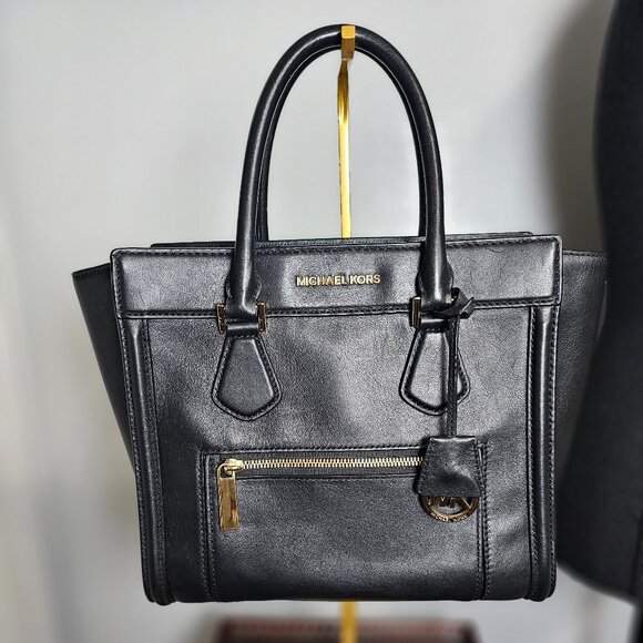 Michael Kors Collette Leather Satchel with Gold-Tone Hardware & Crossbody Strap - Picture 2 of 9